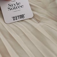 DEFECT | Perdi Pearl Pleated Jumpsuit in Light Yellow in M