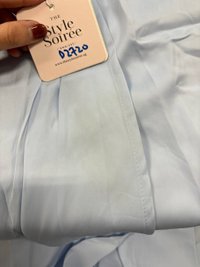 DEFECT | Deliana Drape Satin Midi in Pastel Blue in S DEFECT | Deliana Drape Satin Midi in Pastel Blue in S