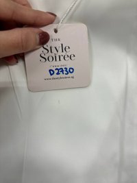 DEFECT | Deliana Drape Satin Midi in White in XS DEFECT | Deliana Drape Satin Midi in White in XS