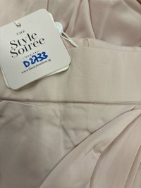 DEFECT | Deliana Drape Satin Midi in Pastel Pink in XS DEFECT | Deliana Drape Satin Midi in Pastel Pink in XS