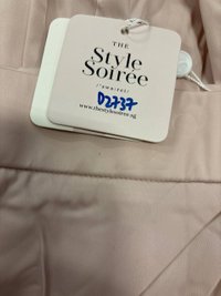 DEFECT | Deliana Drape Satin Midi in Pastel Pink in XS DEFECT | Deliana Drape Satin Midi in Pastel Pink in XS