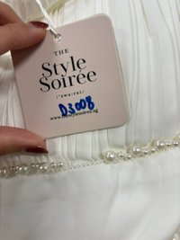 DEFECT | Perdi Pearl Pleated Jumpsuit in White in L DEFECT | Perdi Pearl Pleated Jumpsuit in White in L