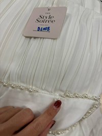 DEFECT | Perdi Pearl Pleated Jumpsuit in White in L DEFECT | Perdi Pearl Pleated Jumpsuit in White in L