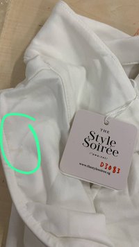 DEFECT | Collin Collar Ruched Top in White in M DEFECT | Collin Collar Ruched Top in White in M