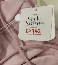 DEFECT | Perdynn Padded Tie Back Midaxi in Lavender Pink in L DEFECT | Perdynn Padded Tie Back Midaxi in Lavender Pink in L