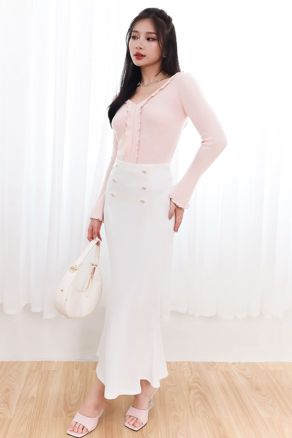 DEFECT | Marrel Mermaid Midaxi Skirt in White in S