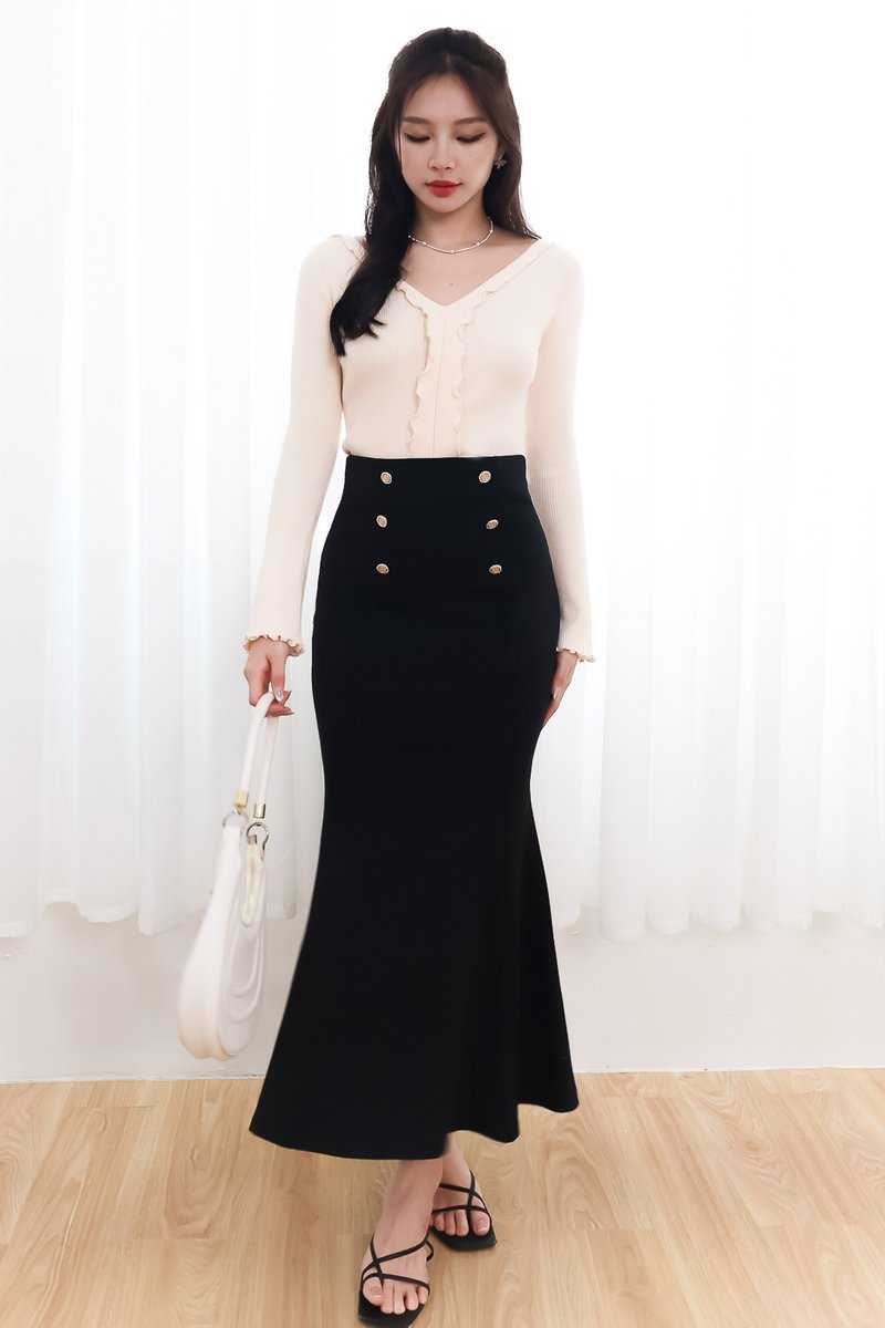 Marrel Mermaid Midaxi Skirt in Black