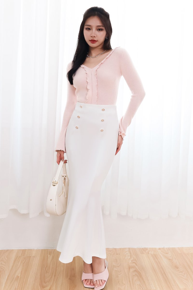 Marrel Mermaid Midaxi Skirt in White