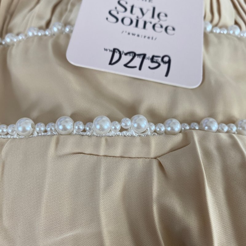 DEFECT | Perdi Pearl Pleated Jumpsuit in Light Yellow in M DEFECT | Perdi Pearl Pleated Jumpsuit in Light Yellow in M