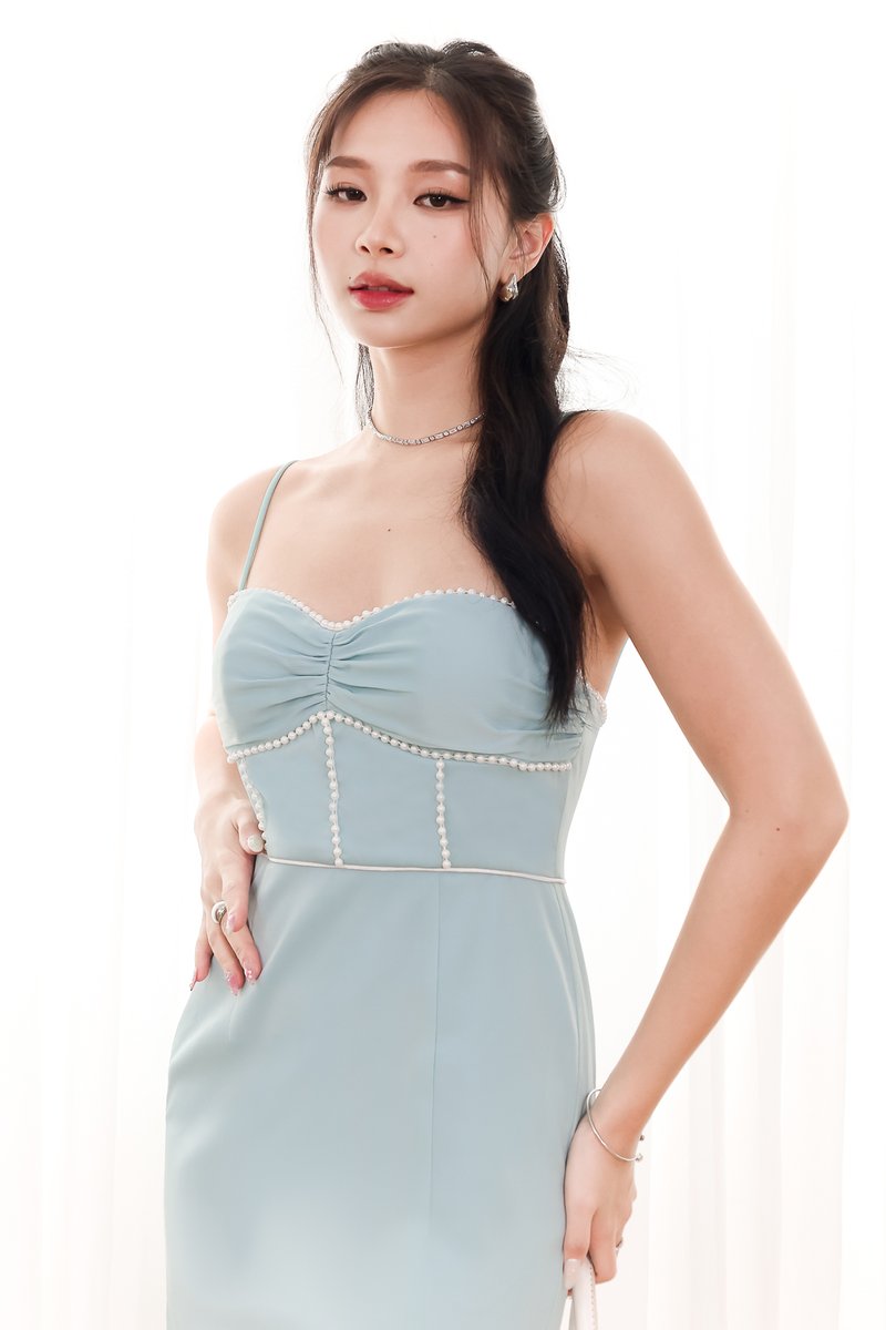 SALE EXCLUSIVE | Palline Pearl Midi in Teal Blue