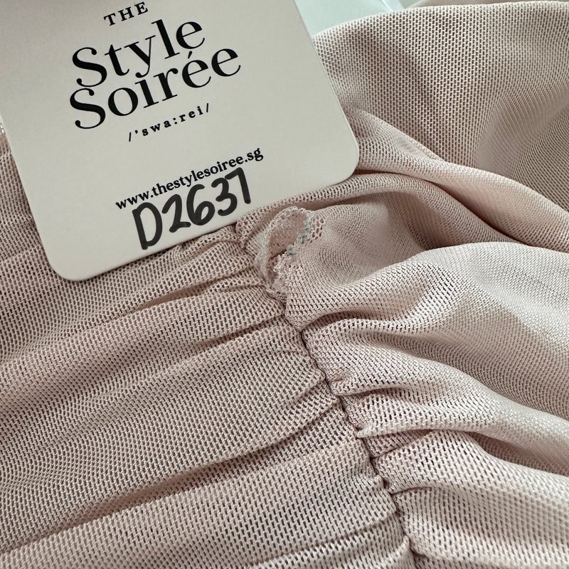 DEFECT | Madeline Mesh One Shoulder Jumpsuit in Nude Blush in S DEFECT | Madeline Mesh One Shoulder Jumpsuit in Nude Blush in S