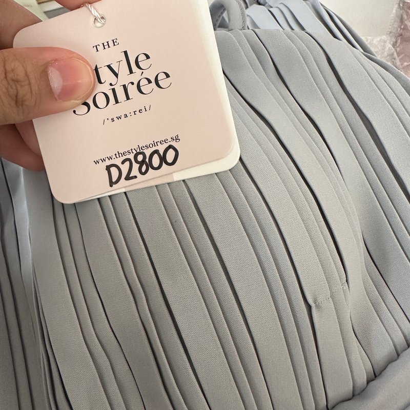 DEFECT | Pandora Pleat Cross Back Maxi in Light Blue in XS 