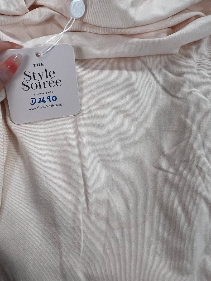 DEFECT | Rowena Ruched Sleeved Top in Light Blush in XS DEFECT | Rowena Ruched Sleeved Top in Light Blush in XS