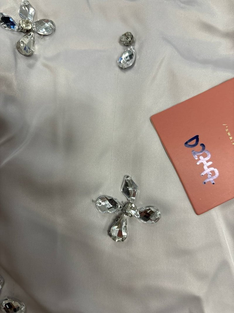 DEFECT | Sparkle Embellished Top in Silver in S