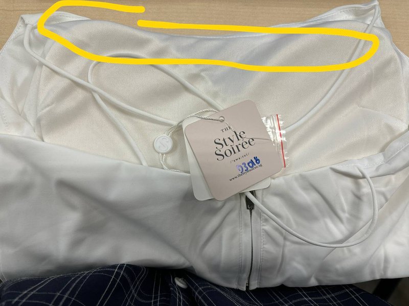 DEFECT | Cadea Cross Back Top in White in L DEFECT | Cadea Cross Back Top in White in L