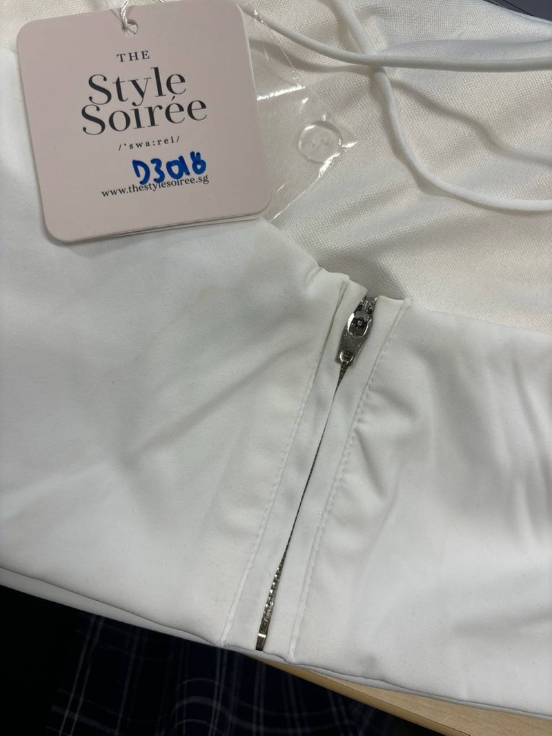 DEFECT | Cadea Cross Back Top in White in L DEFECT | Cadea Cross Back Top in White in L