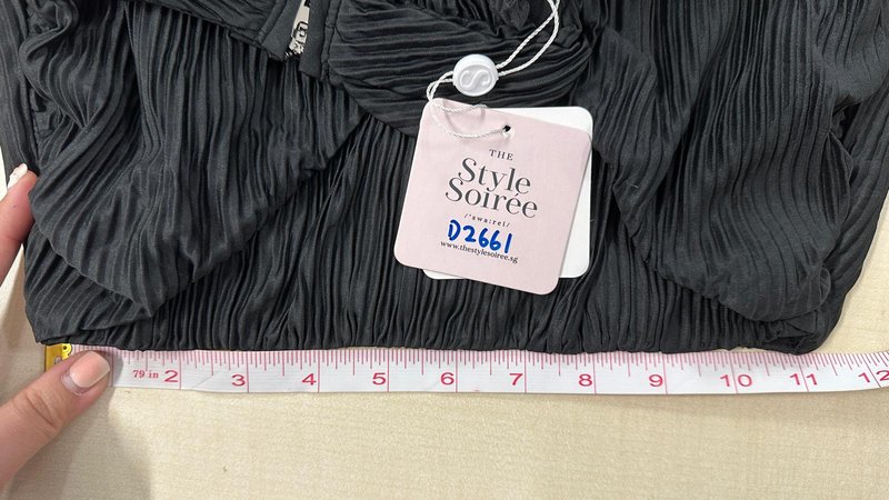 DEFECT | Plisse Pleats Halter Top in Black in XS DEFECT | Plisse Pleats Halter Top in Black in XS