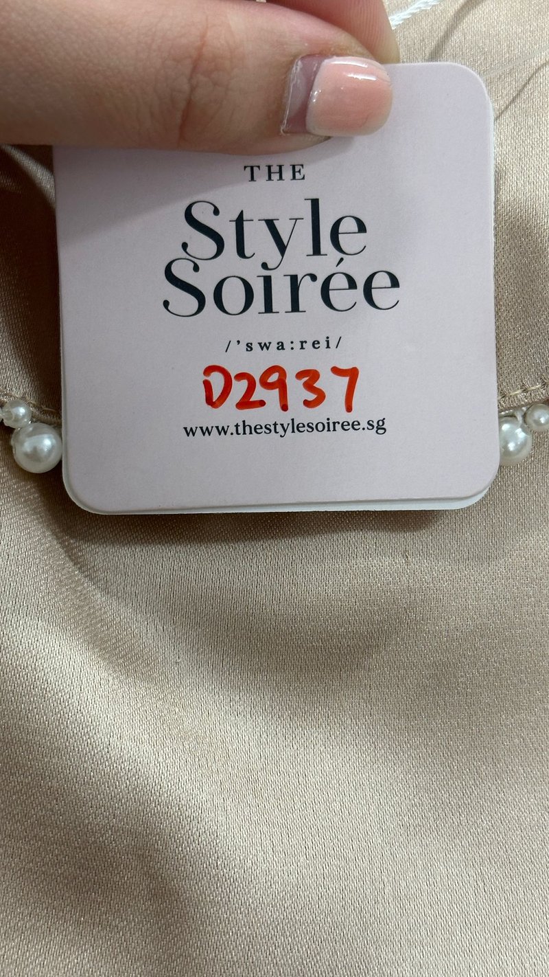 DEFECT | Parisie Pearl Satin Top in Champagne in S DEFECT | Parisie Pearl Satin Top in Champagne in S