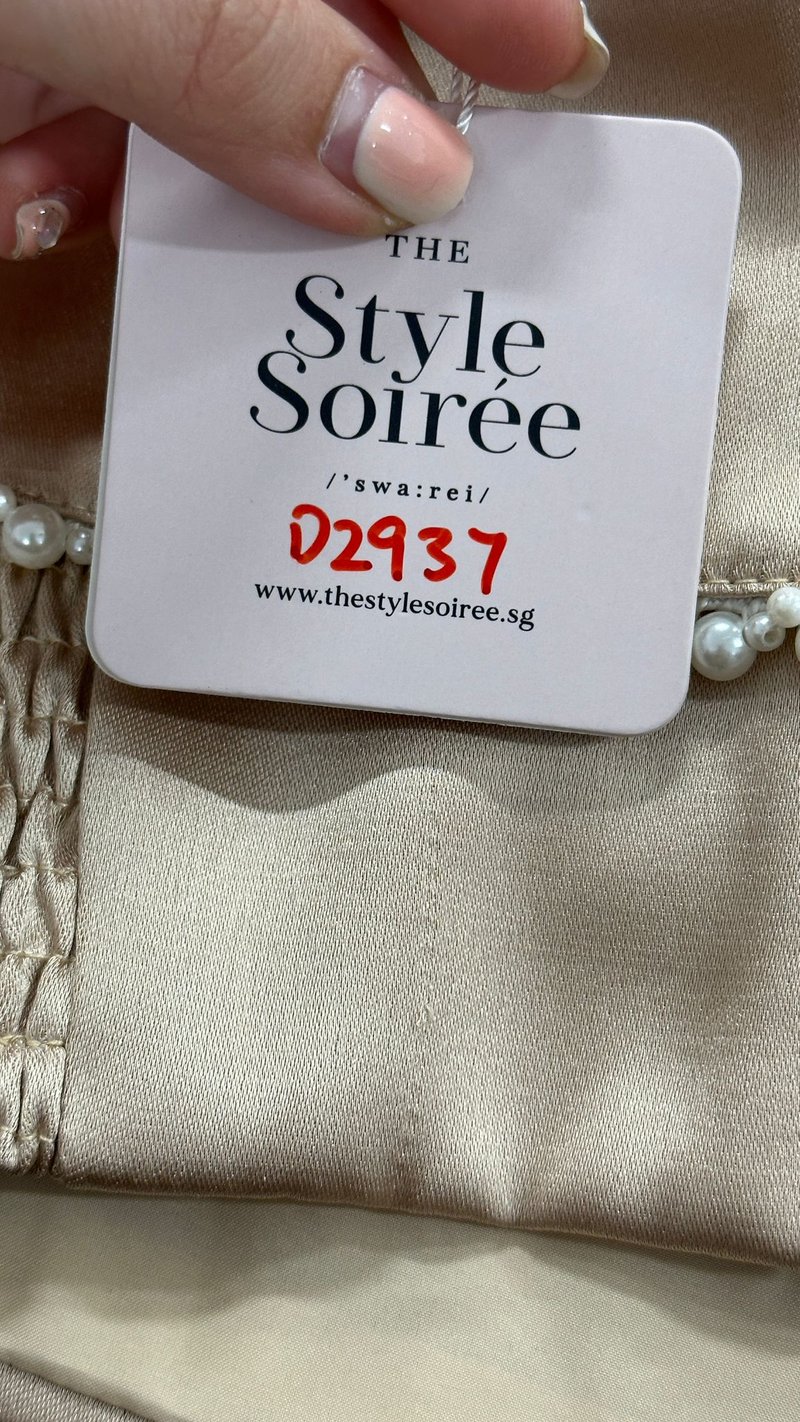 DEFECT | Parisie Pearl Satin Top in Champagne in S DEFECT | Parisie Pearl Satin Top in Champagne in S