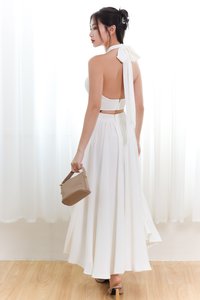 DEFECT | Heda Co-ord Maxi Skirt in White ( Regular Length ) in M,XL