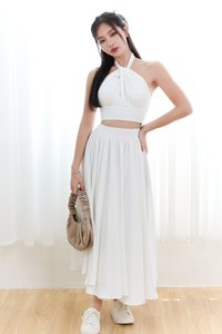 DEFECT | Heda Co-ord Maxi Skirt in White ( Petite Length ) in XXS, M, L DEFECT | Heda Co-ord Maxi Skirt in White ( Petite Length ) in XXS, M, L