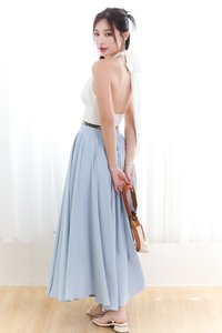 Heda Co-ord Maxi Skirt in Light Blue ( Regular Length ) Heda Co-ord Maxi Skirt in Light Blue ( Regular Length )