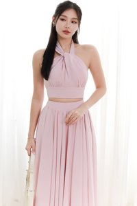 Heda Halter Co-ord Top in Light Pink