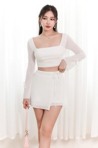 DEFECT | Rin Ribbon Co-ord Skorts in White in XS