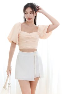 Cassie Puffy Sleeve Top in Canary Yellow