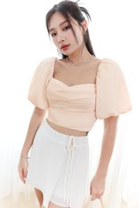 Cassie Puffy Sleeve Top in Canary Yellow