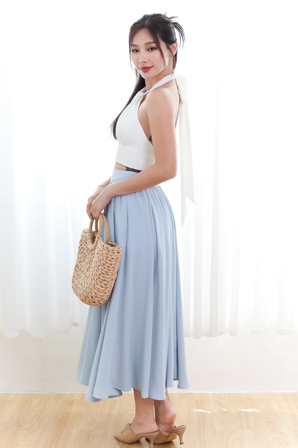 DEFECT | Heda Co-ord Maxi Skirt in Light Blue ( Petite Length ) in M