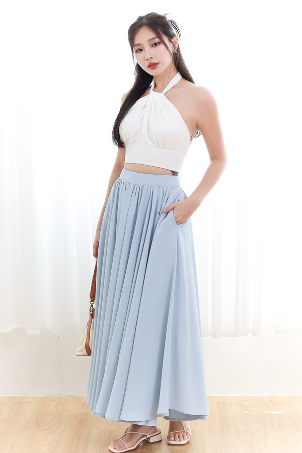 DEFECT | Heda Co-ord Maxi Skirt in Light Blue ( Regular Length ) in M