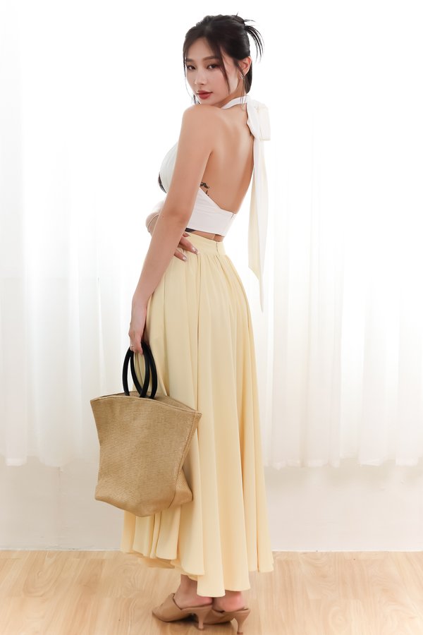 DEFECT | Heda Co-ord Maxi Skirt in Yellow ( Regular Length ) in XL