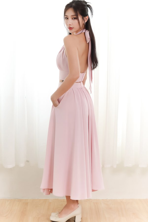 DEFECT | Heda Co-ord Maxi Skirt in Light Pink ( Petite Length ) in XXS