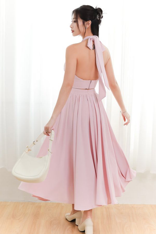 DEFECT | Heda Co-ord Maxi Skirt in Light Pink ( Regular Length ) in XS