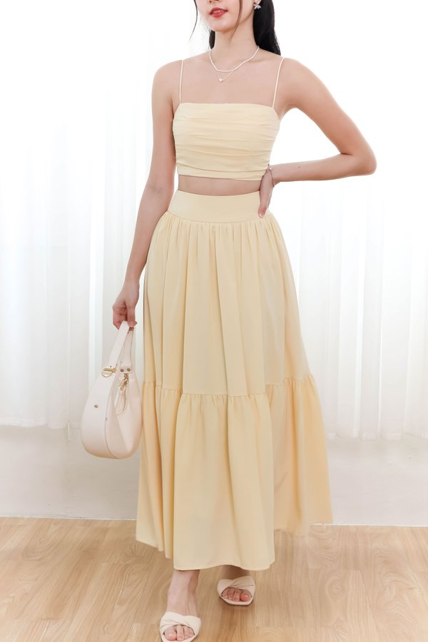 RESTOCKS | Tilly Tiered Maxi Petite in Pastel Yellow