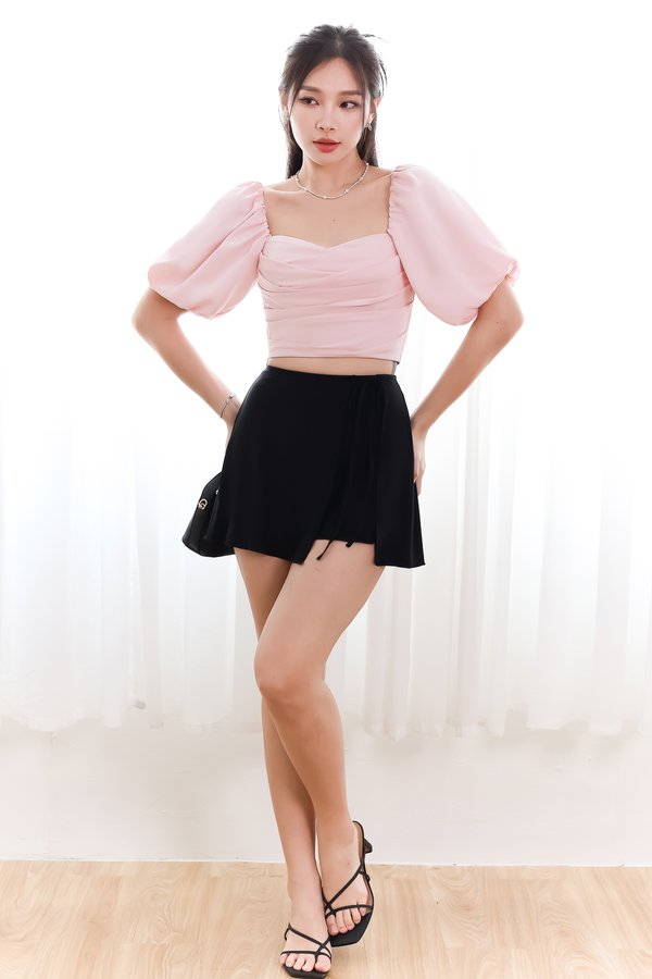 Cassie Puffy Sleeve Top in Pink