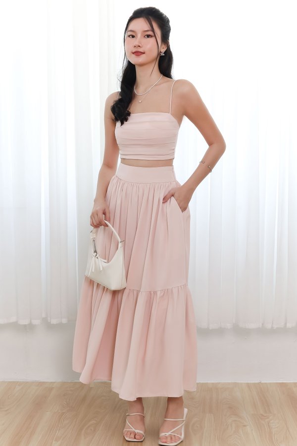 Tilly Tiered Maxi Petite in Blush Pink