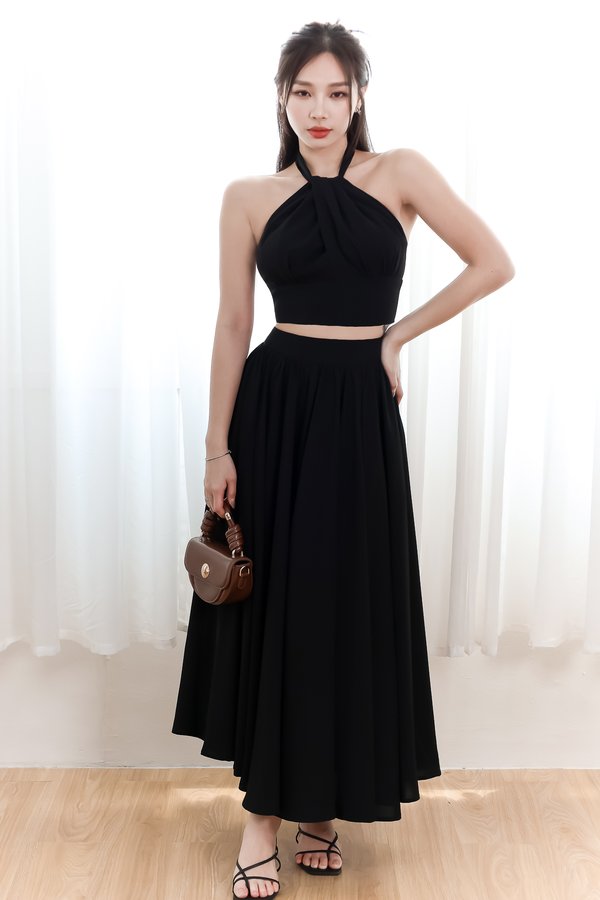 Heda Co-ord Maxi Skirt in Black ( Regular Length ) 