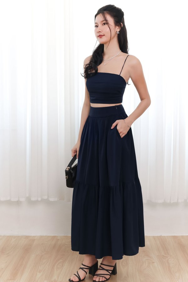 Tilly Tiered Maxi Petite in Midnight