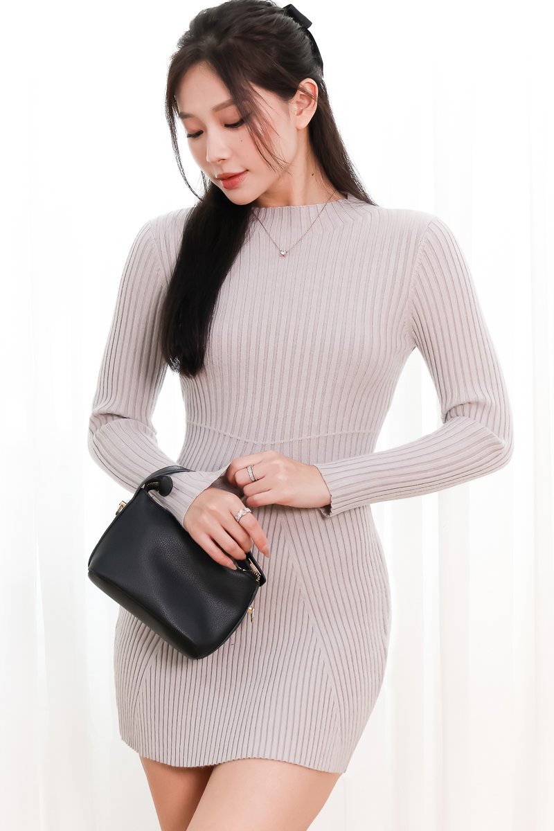 Sandie Sweater Dress in Grey