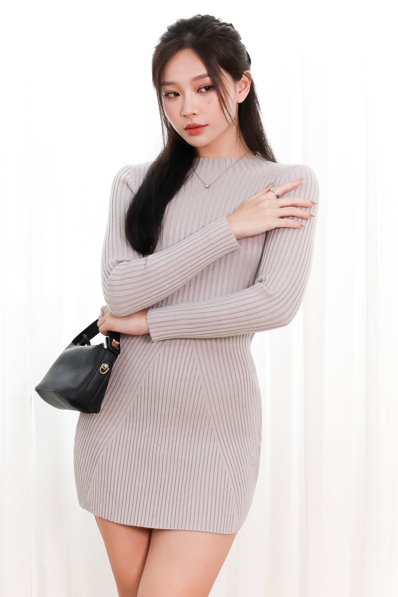 Sandie Sweater Dress in Grey