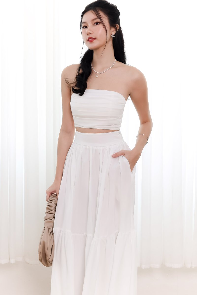 DEFECT | Tilly Tiered Top Petite V2 in White in XL