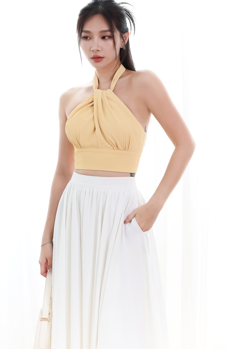 Heda Halter Co-ord Top in Yellow