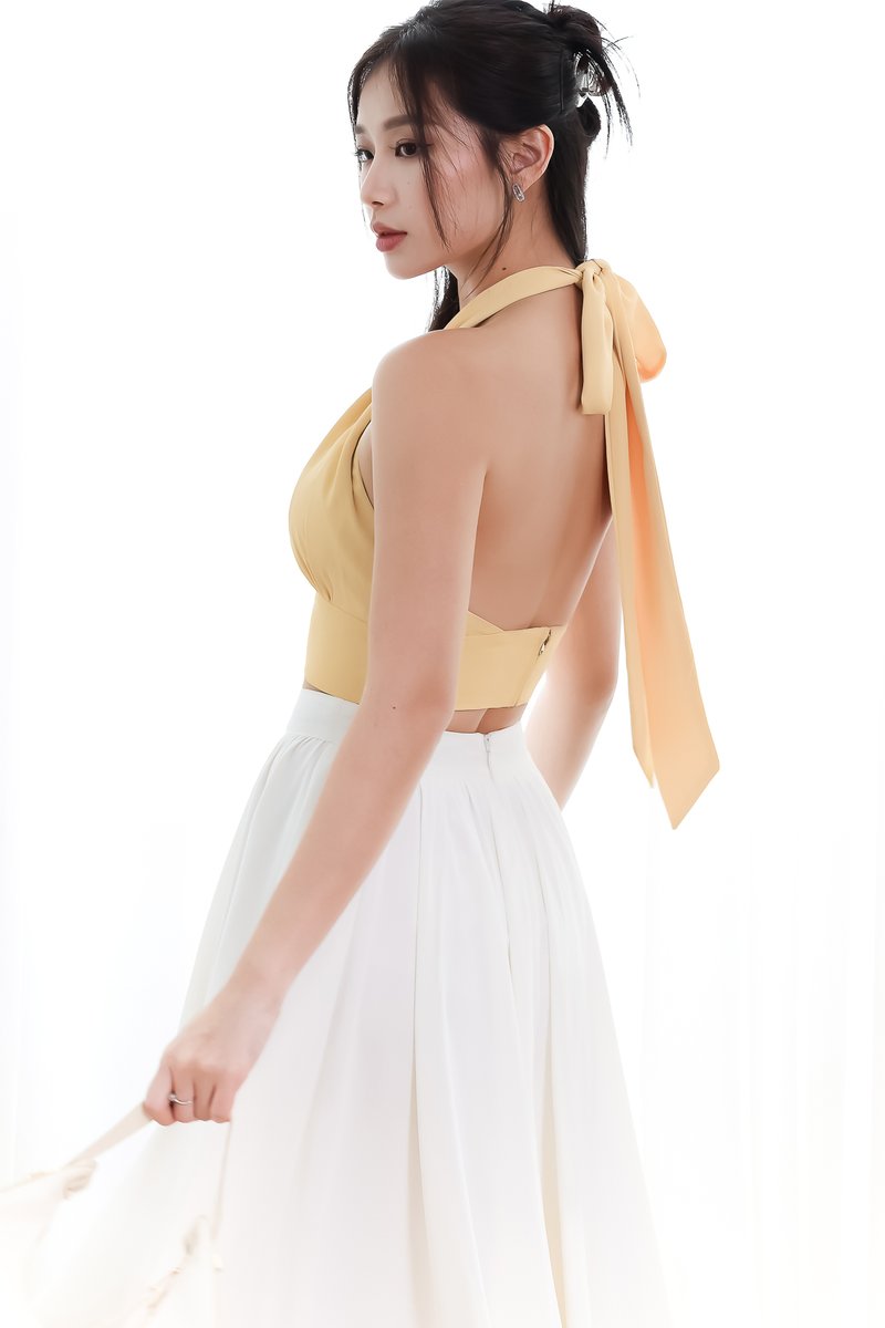Heda Halter Co-ord Top in Yellow