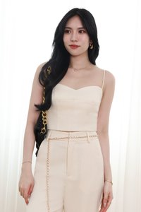 Chancie Co-ord Padded Top in Cream Yellow