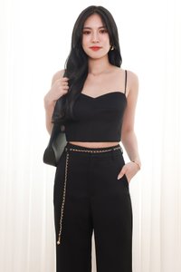 Chancie Co-ord Padded Top in Black Chancie Co-ord Padded Top in Black