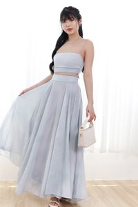 RESTOCKS | Phaedra Printed Co-ord Skirt in Light Blue ( Regular Length )