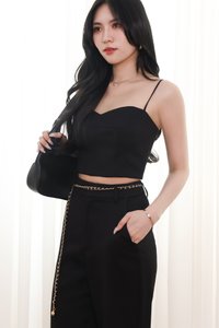 Chancie Co-ord Padded Top in Black Chancie Co-ord Padded Top in Black