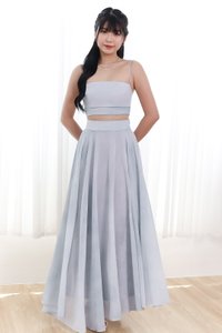 RESTOCKS | Phaedra Printed Co-ord Skirt in Light Blue ( Regular Length )